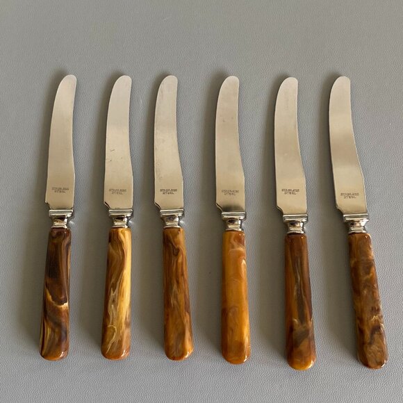 1950's Set Of 6 Vintage Dinkee Knife Spreaders - Picture 2 of 9